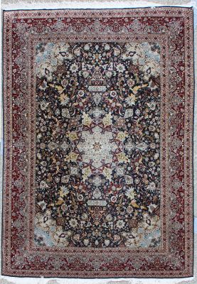 Important Tapis TABRIZ Tout Soie, premier partie du XX Siecle