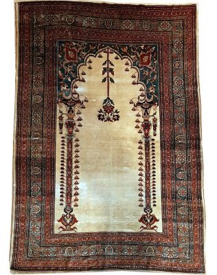 Tapis Heriz En Soie Datant Du 19ème Siècle, Pièce De Qualité Musée