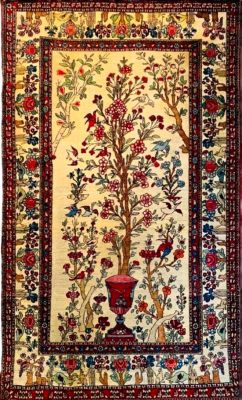 Tapis Ispahan en laine, Perse, Fin Du 19e Siècle