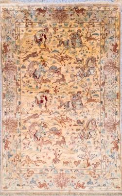 Tapis En Soie, Signé Ghoum, Atelier Impérial