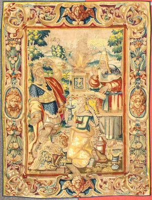 Tapisserie En Laine Et Soie, 