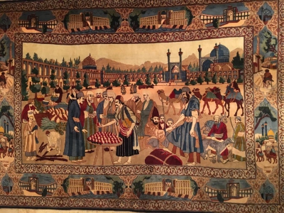 Tapis Ispahan Le Marché d’Ispahan Laine Et Soie époque Du Shah