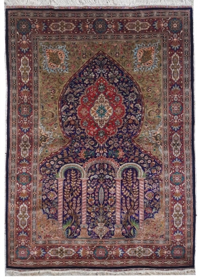 Tapis Tabriz tout Soie - Dynastie Pahlavi Iran Vers 1930