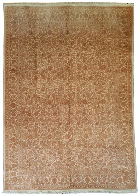 Tapis Ghoum En Soie Grande Dimension Extra-fin Signé De l’Atelier Impérial Vers 1970 - Iran