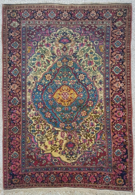 Tapis Téhéran En Laine kork soyeuse Fin Du 19ème Siècle Iran