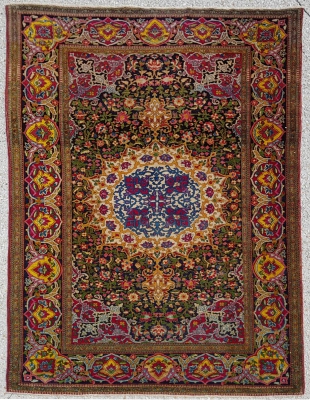 Tapis Téhéran  Laine Kork Qualité Extra Fin - dynastie Pahlavi Iran Vers 1880 19ème