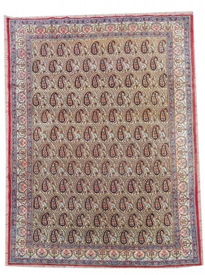 Tapis Ghoum Laine Kork - Époque Du Shah Vers 1960 Iran