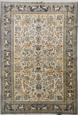 Tapis Ghoum  Laine Kork Soyeuse - Époque du Shah vers 1960 20ème siècle