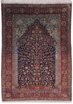 Tapis Téhéran Tout Soie - Dynastie Pahlavi époque Du Shah - Iran Vers 1920