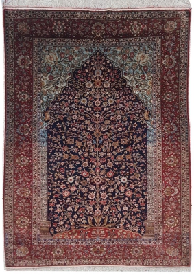 Tapis Téhéran Tout Soie - Dynastie Pahlavi époque Du Shah - Iran Vers 1920