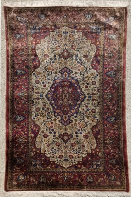 Tapis Kirman En Soie - Iran 19ème