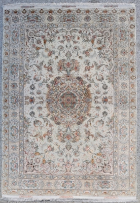 Tapis Tabriz Laine Et Soie - Iran Vers 1950 époque Du Shah