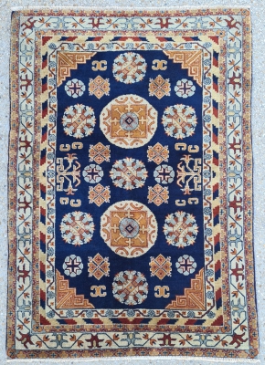 Tapis Samarcande En Laine Hetian  vers 1910 Russie