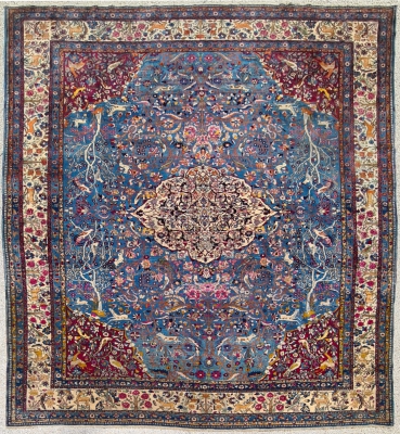 Important Et Rare Tapis Téhéran Laine Kork Soyeuse -Iran vers 1880