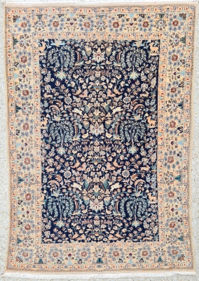 Tapis Naïn Habibian En Laine Kork Et Soie - Iran Vers 1960 - Époque Du Shah.