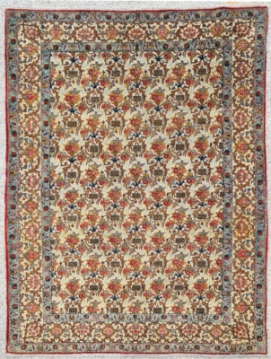 Tapis Ghoum Pahlavi Laine Kork Époque Du Shah Vers 1950
