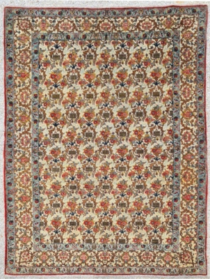 Tapis Ghoum Pahlavi Laine Kork Époque Du Shah Vers 1950