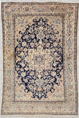 Tapis Naïn Habibian En Laine Kork Et Soie - Iran Vers 1960 -époque Du Shah.