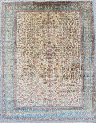 Grand Et Fin Tapis HEREKE En Soie - Turquie Vers 1975