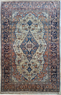 Tapis Kachan Mortachem - Laine Kork D’agneau - Iran 19ème Siècle