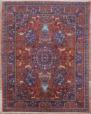 Tapis Meched Laine Kork époque Du Shah Iran Vers 1930