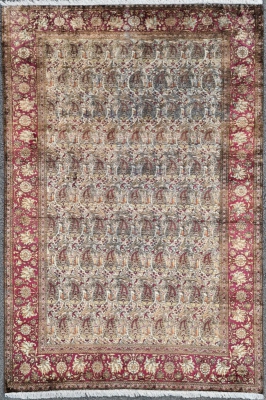 Tapis Kachan En Soie - Iran Vers 1880