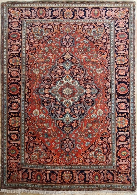 Tapis Kachan Mortachem - Laine Kork D’agneau - Iran 19ème Siècle