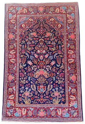 Tapis Kachan En Laine Kork Qualité Extra Fin - Iran Vers 1930