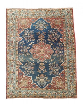 Tapis Ghoum Laine Kork - Époque Du Shah - Iran 20ème