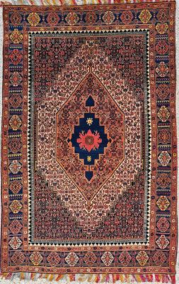 Tapis Laine Sur Fondations Soie Senneh Iran 19ème