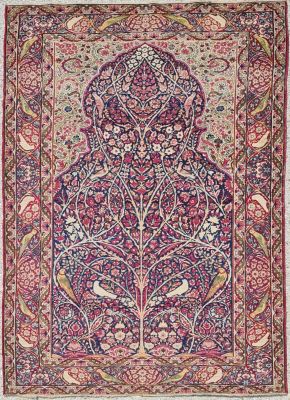 Tapis Kirman Laver Laine Kork Iran Vers 1870