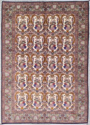 Tapis Ghoum Palhavi En Laine Kork Iran vers 1950 20ème