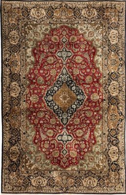 Tapis Ghoum En Soie (iran), époque Du Shah, Vers 1965